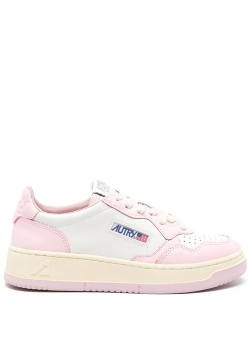 White/light pink calf leather sneaker Autry | AULWWB37BLUSH BRIDE